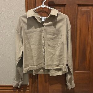 Athleta Khaki Button-Up Shirt